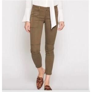 Joie Hazina Army Olive Green Studded Skinny Cargo Jeans Pants Capsule Spring
